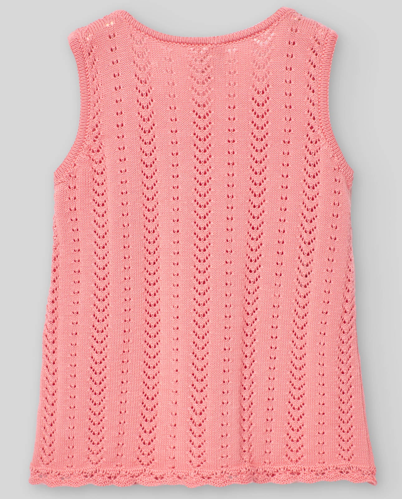 Knit top for girls in salmon colour