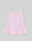 Sleeveless knitted top for baby girls