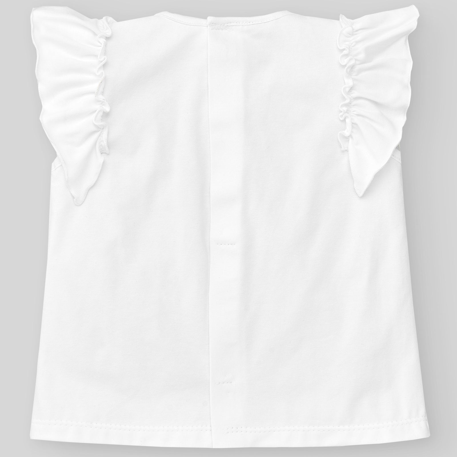 Baby Girl White Frill Sleeves T-shirt