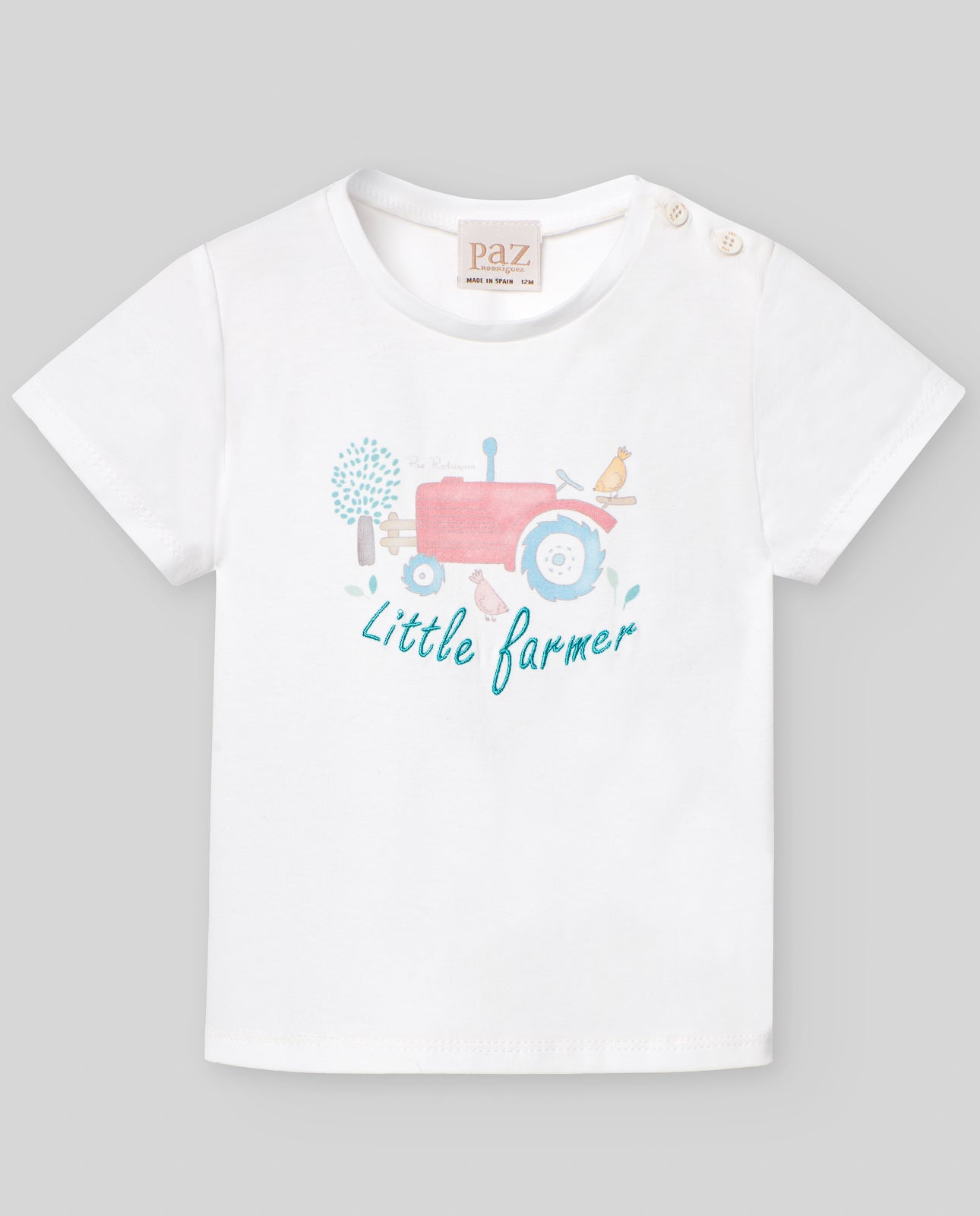 Short-sleeve t-shirt for boys with tractor print