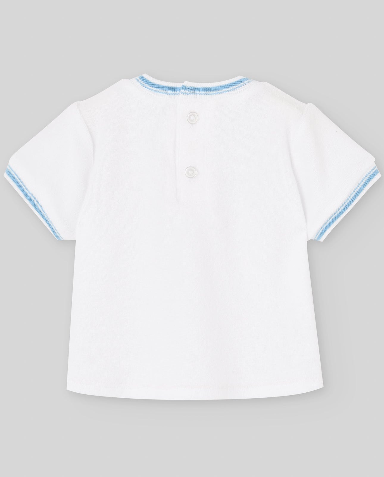 Short-sleeved boy's T-shirt made of terry cotton