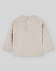 Speckled Beige Top with Dog Embroidery