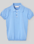 Knitted polo shirt for boys with a shirt-style collar