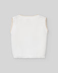 V-NECK KNIT VEST IN WHITE