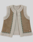 Girl Beige Faux Suede & Fleece Gilet