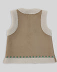 Girl Beige Faux Suede & Fleece Gilet