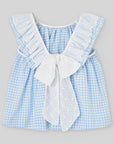 Girl's blouse with a gingham check pattern