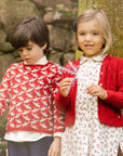 Red Jacquard with white Deers