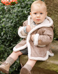 Faux Sheepskin Coat for Baby with Hoodie