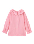 Girls' Pink Ruffle Collar Blouse