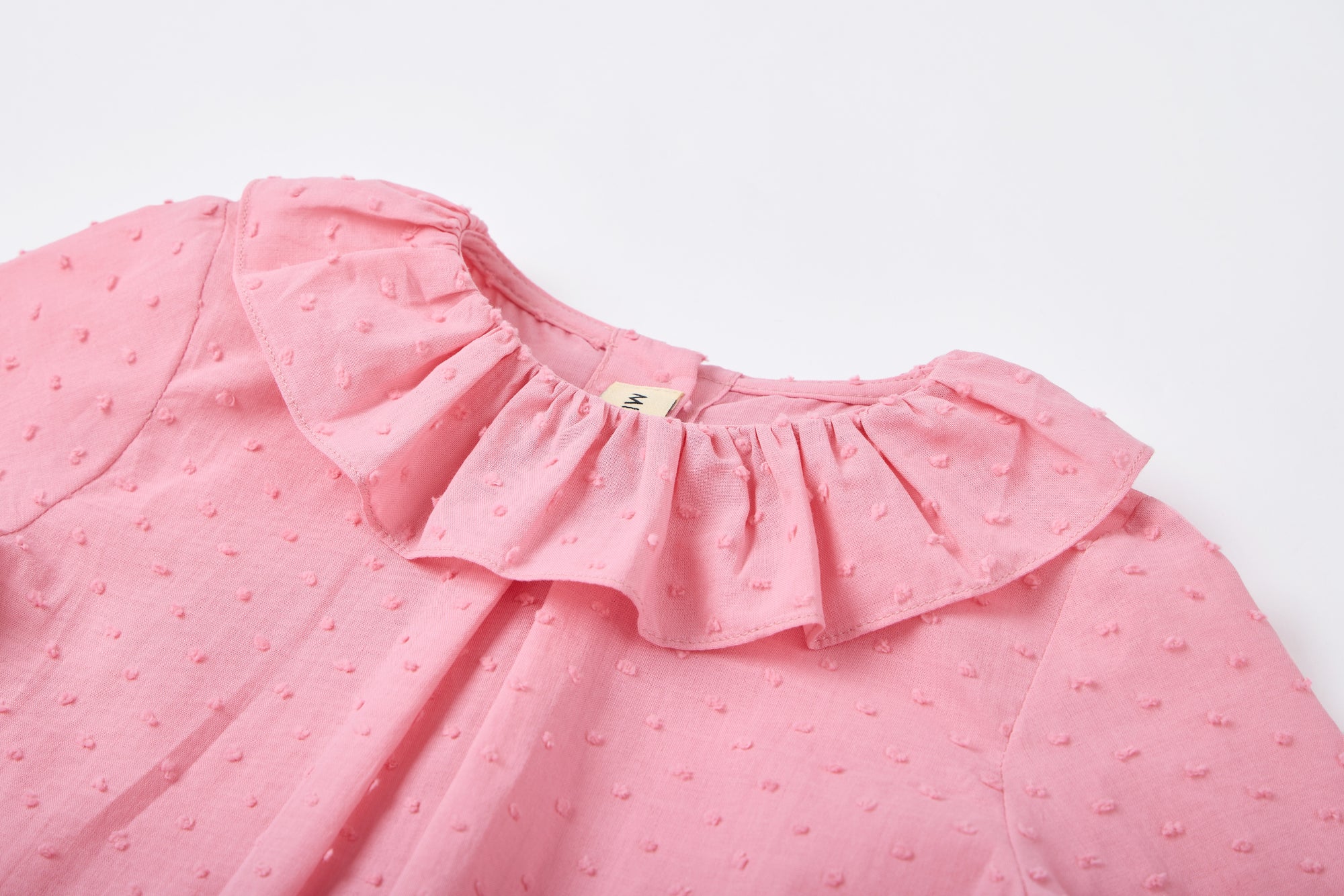 Girls' Pink Ruffle Collar Blouse