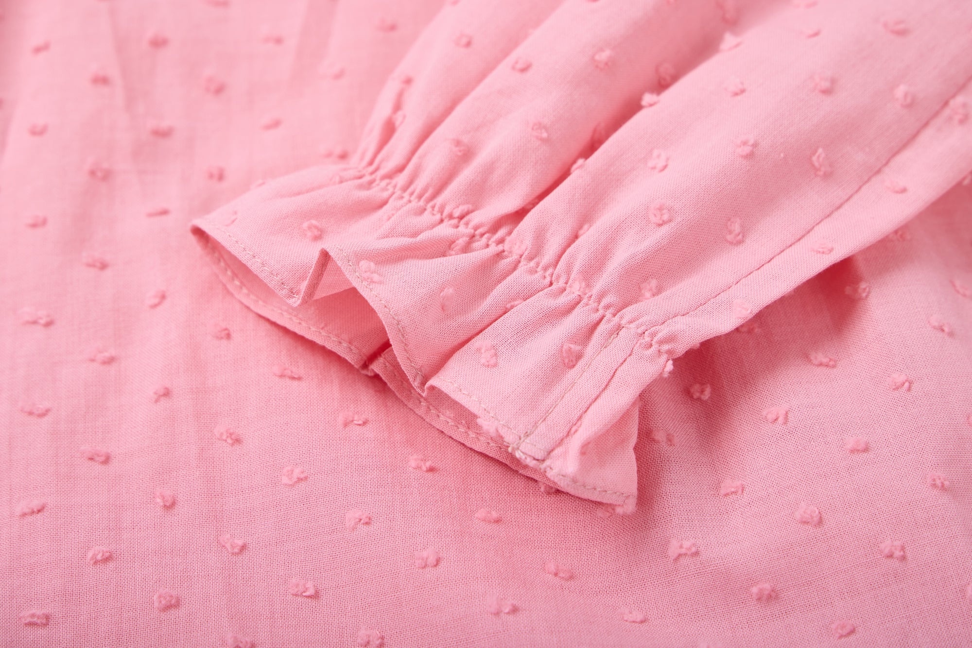 Girls' Pink Ruffle Collar Blouse