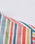 Colorful vertical striped shirt with Mao collar