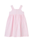 Dress for girl crafted in seersucker with a smocked bodice