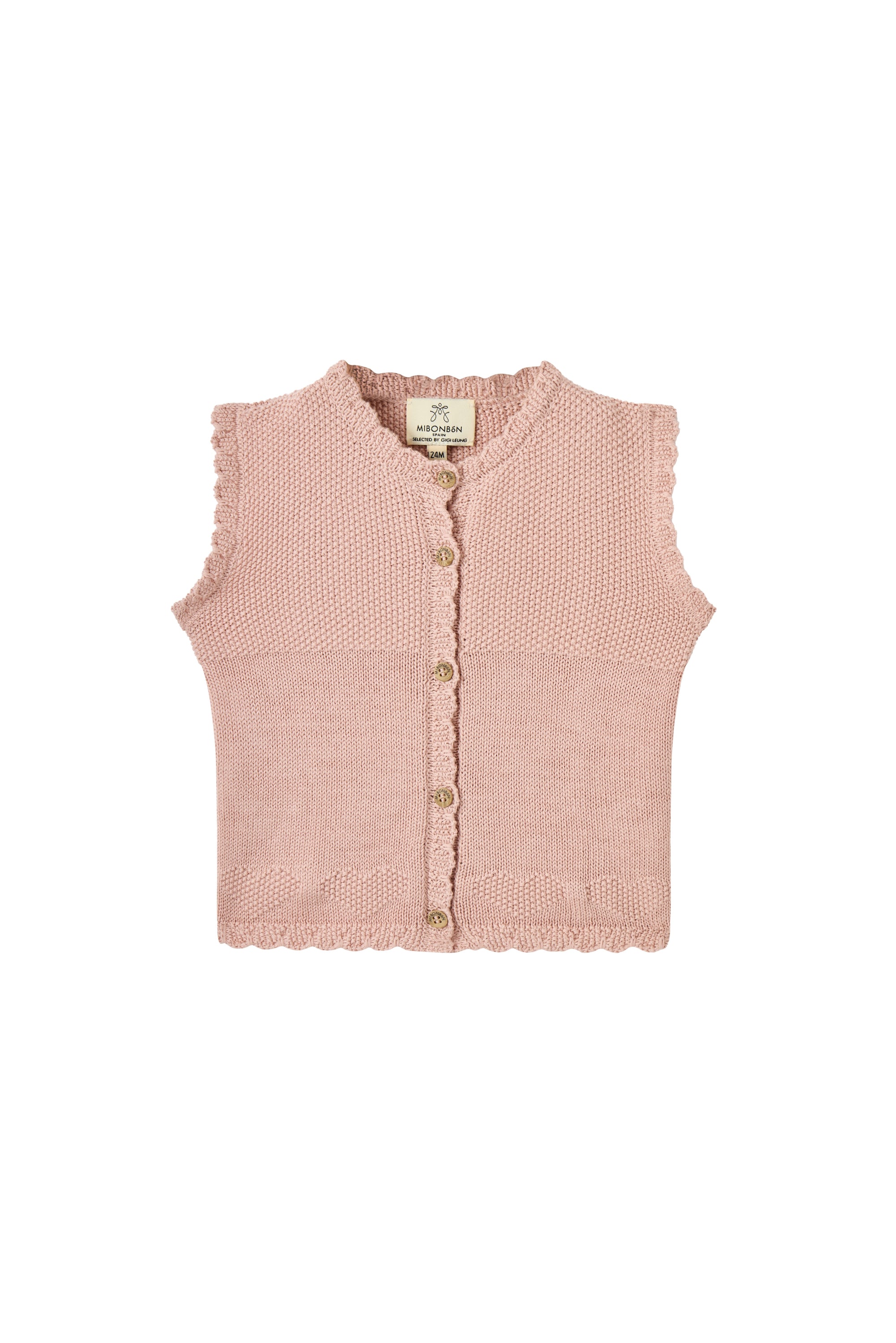 KNITTED PINK VEST. DESIGNED BY GIGI LEUNG