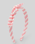 Girls Coral Headband in striped fabric