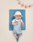 Lightweight knitted romper with straps