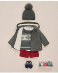 Boy Grey Checked Parka