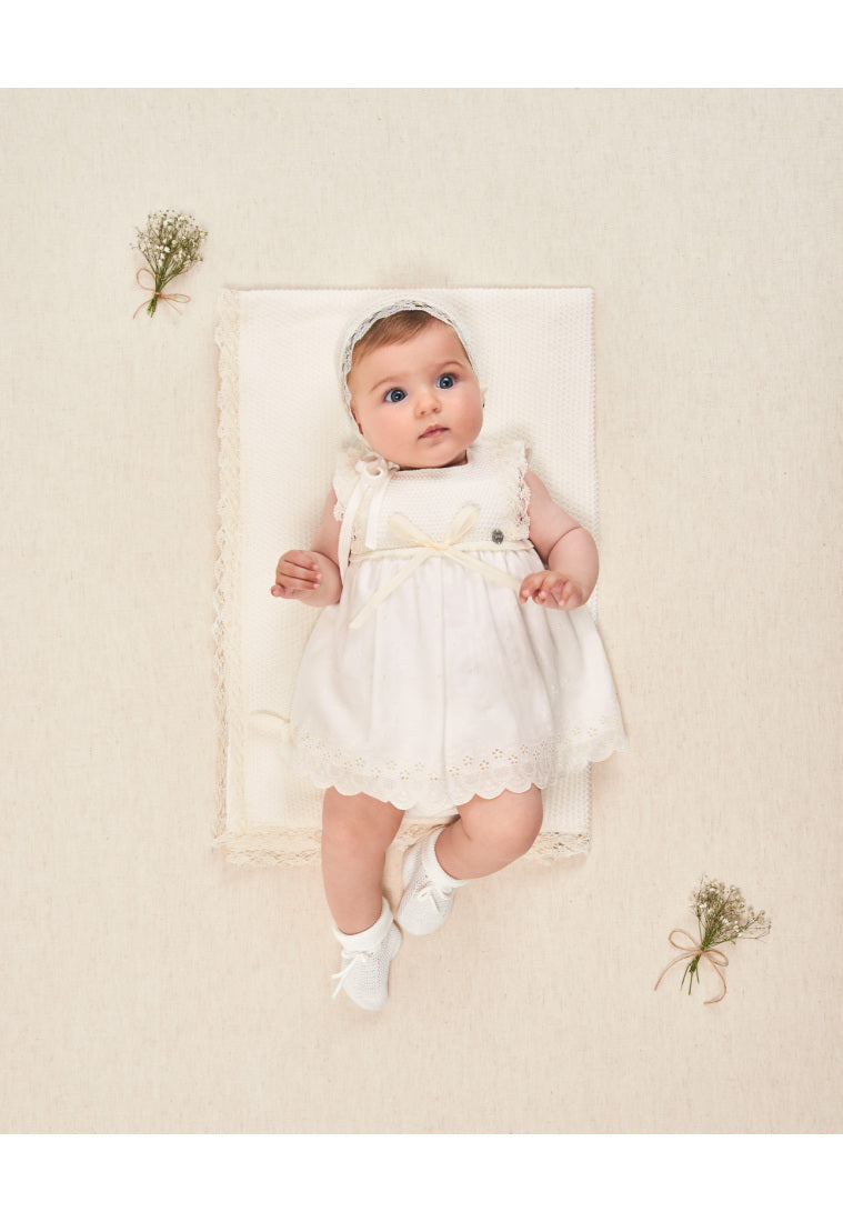 Dress for baby girl’s ceremony in cream colour