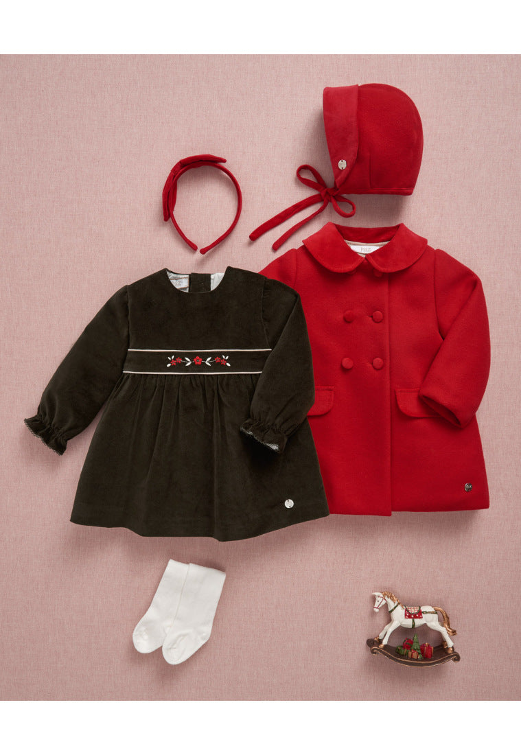 Deep Red Double-Breasted Coat
