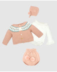 Pink Greca Cardigan for babies