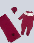 BURGUNDY ROMPER WITH FRETWORK