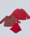 Red Corduroy Overall Dress