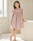 Pink Floral dress with long sleeves