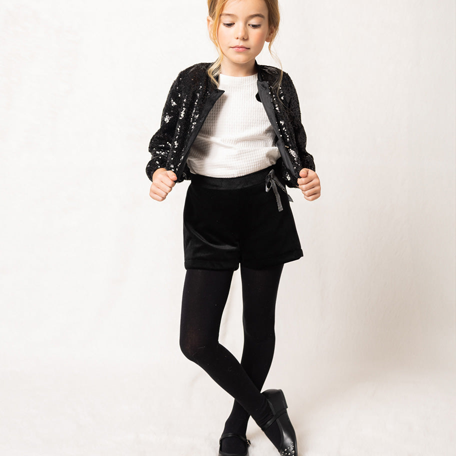 Black bomber jacket for girls