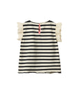 Sleeveless striped t-shirt for girls