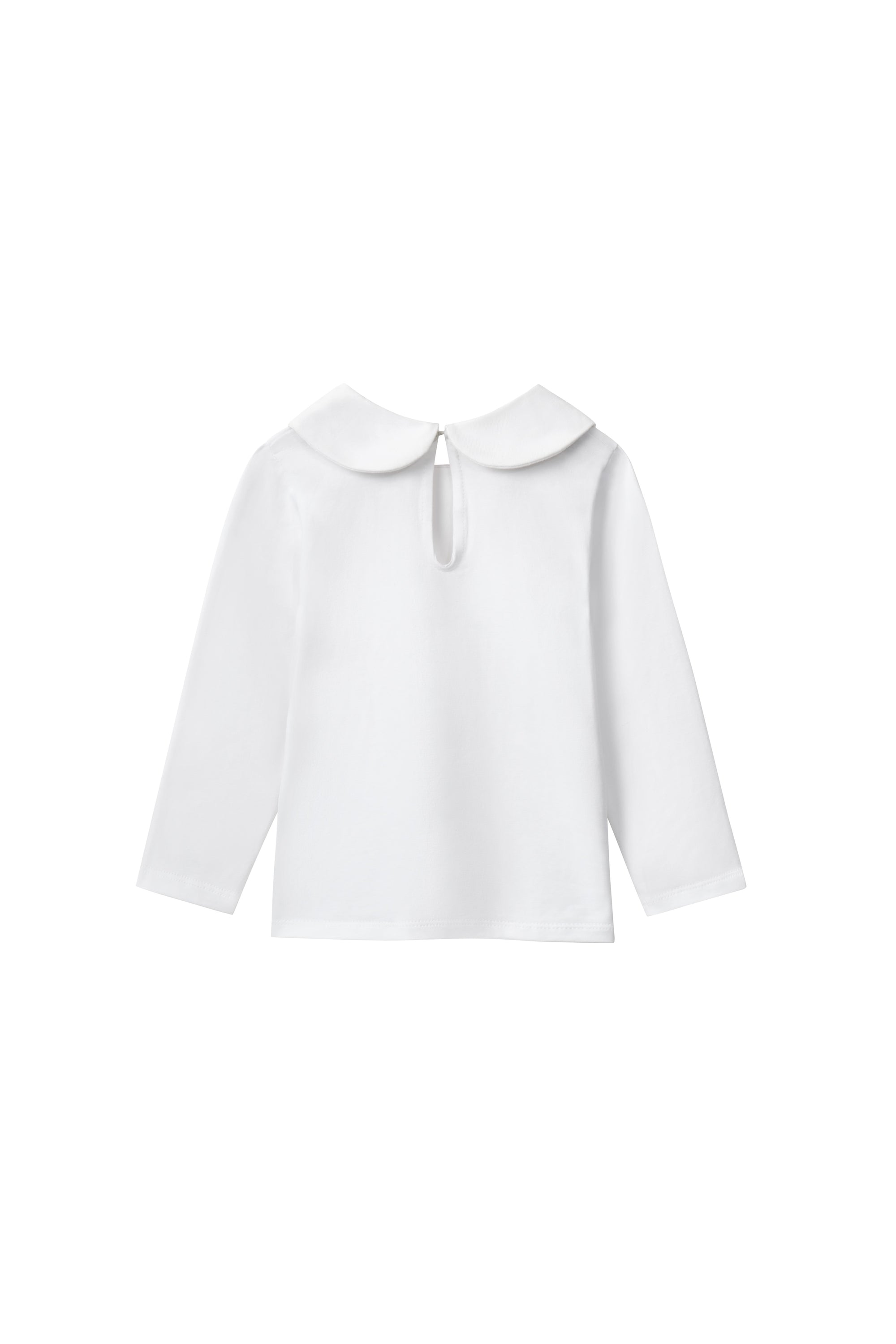 WHITE T-SHIRT WITH PINK COLLAR DETAILS