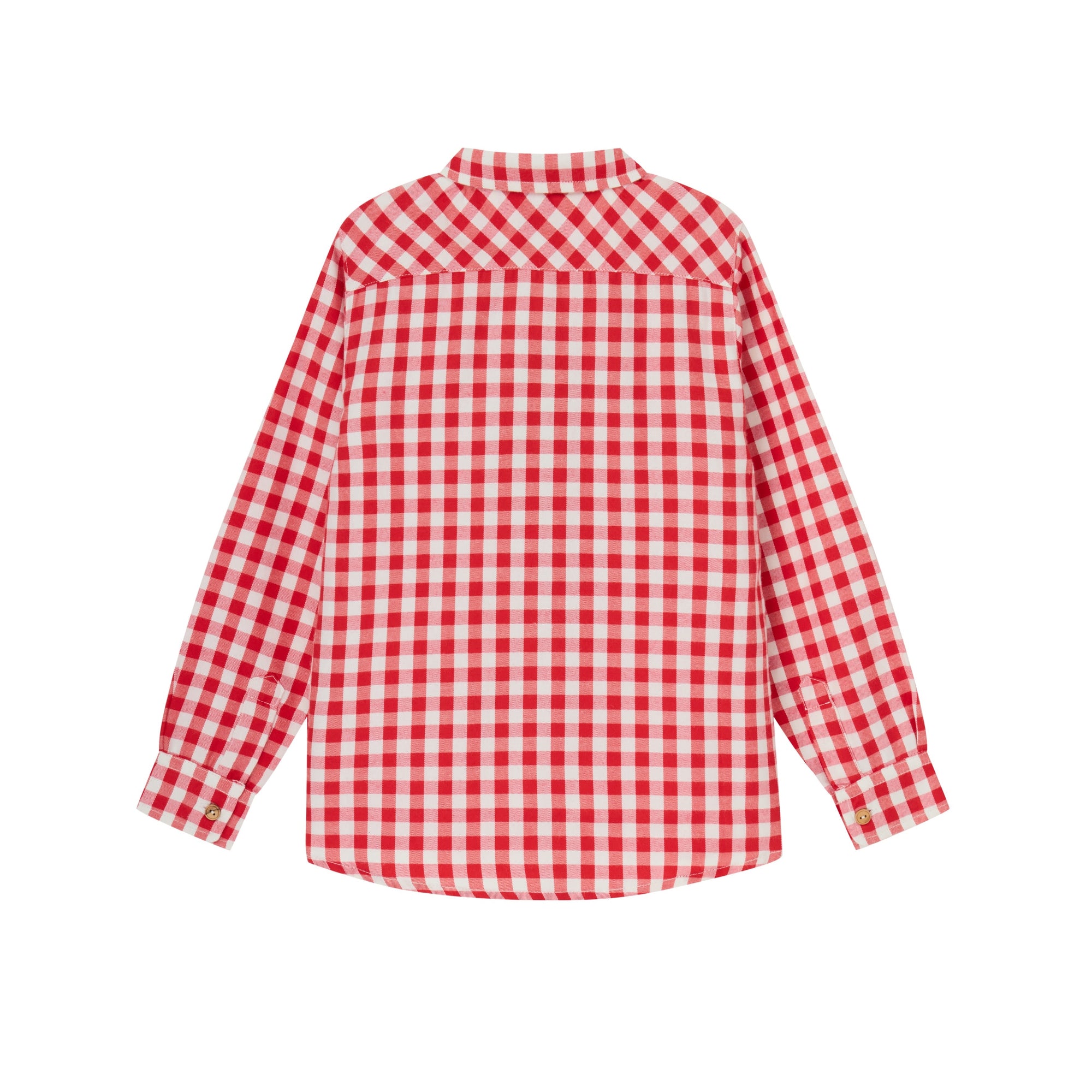 Red and white checkered shirt on a white background