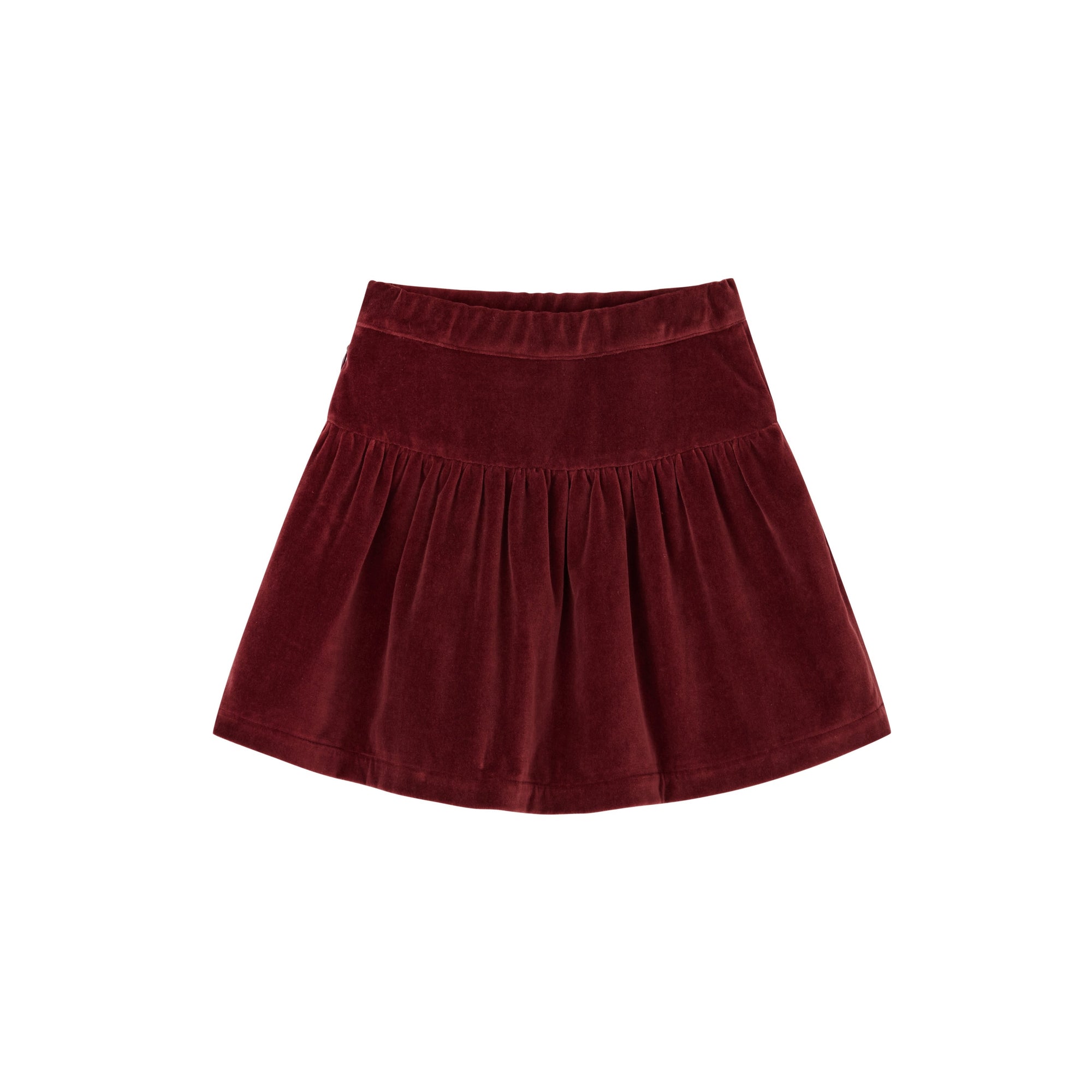 Burgundy velvet  skirt with decorative elements