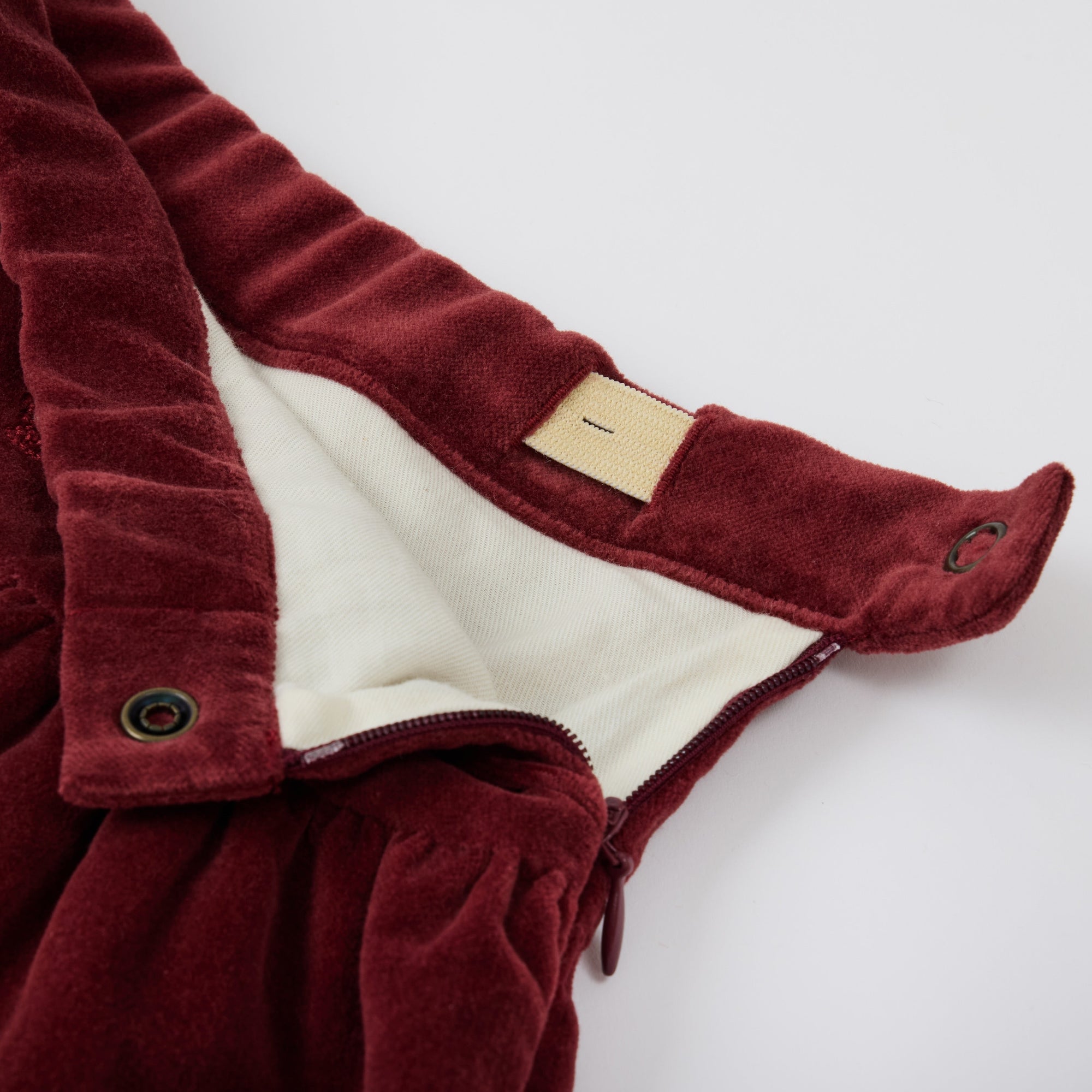 Burgundy velvet  skirt with decorative elements