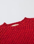 Red knitted sweater from MIBONBON