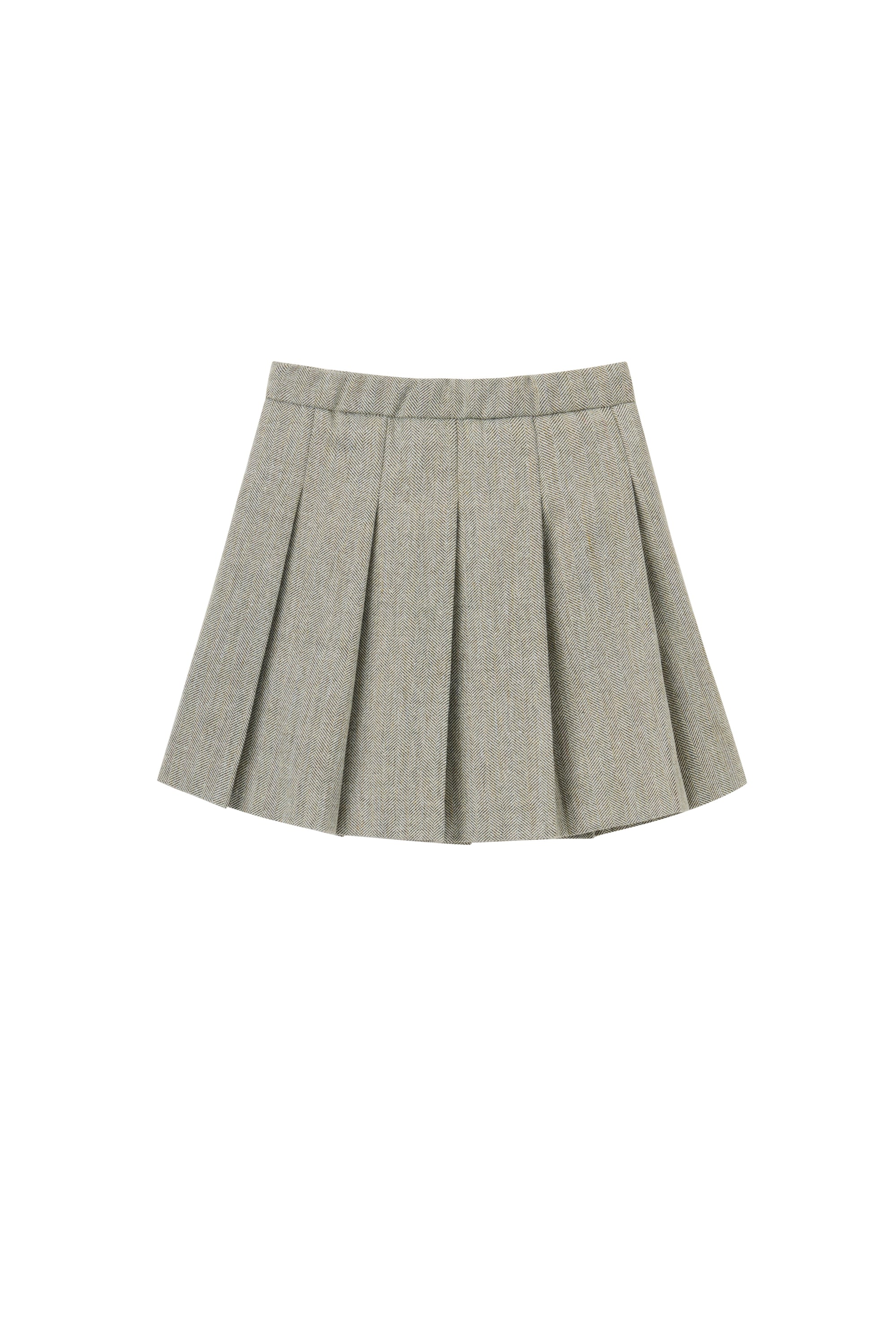Grey  skirt with brown buttons
