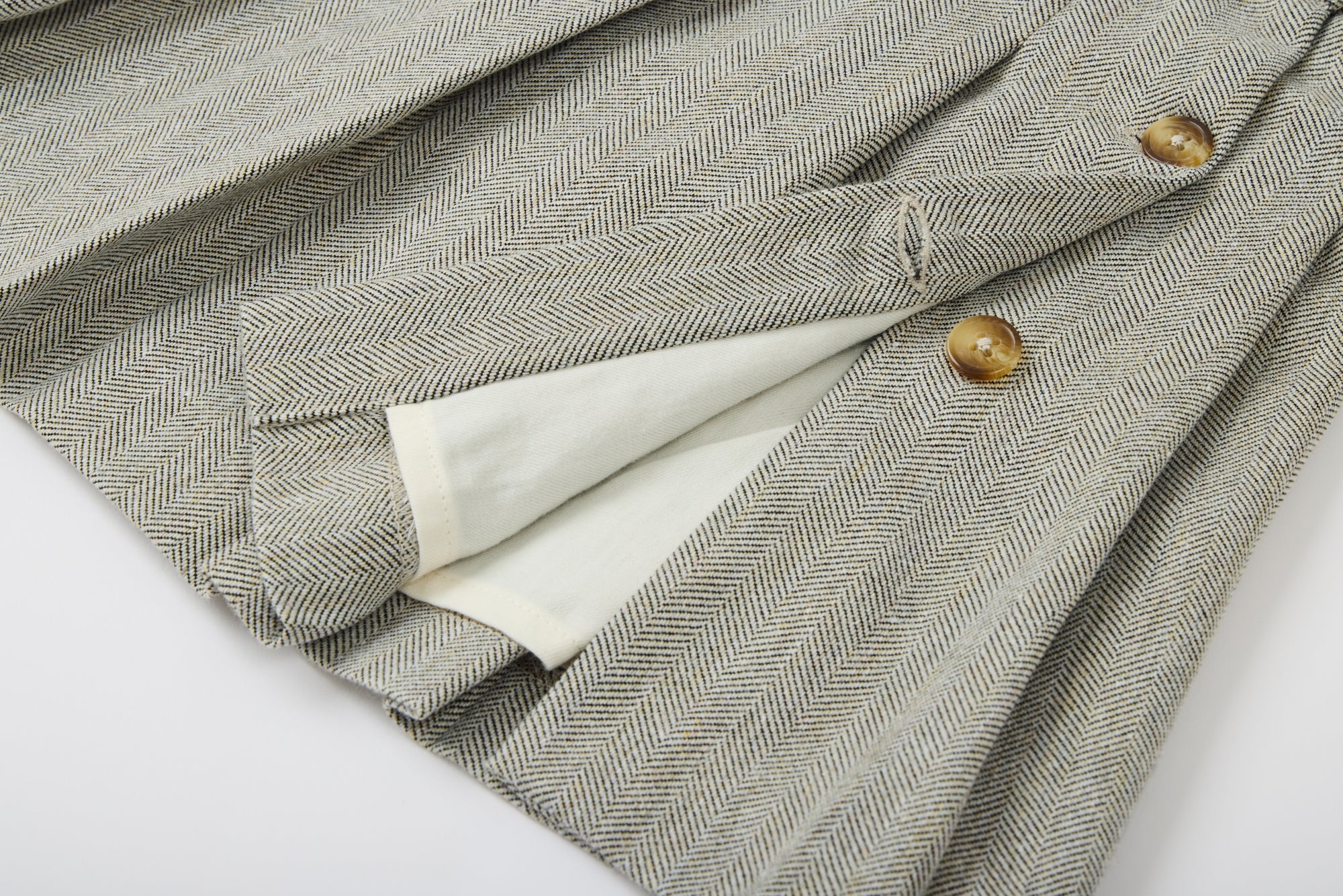 Grey  skirt with brown buttons