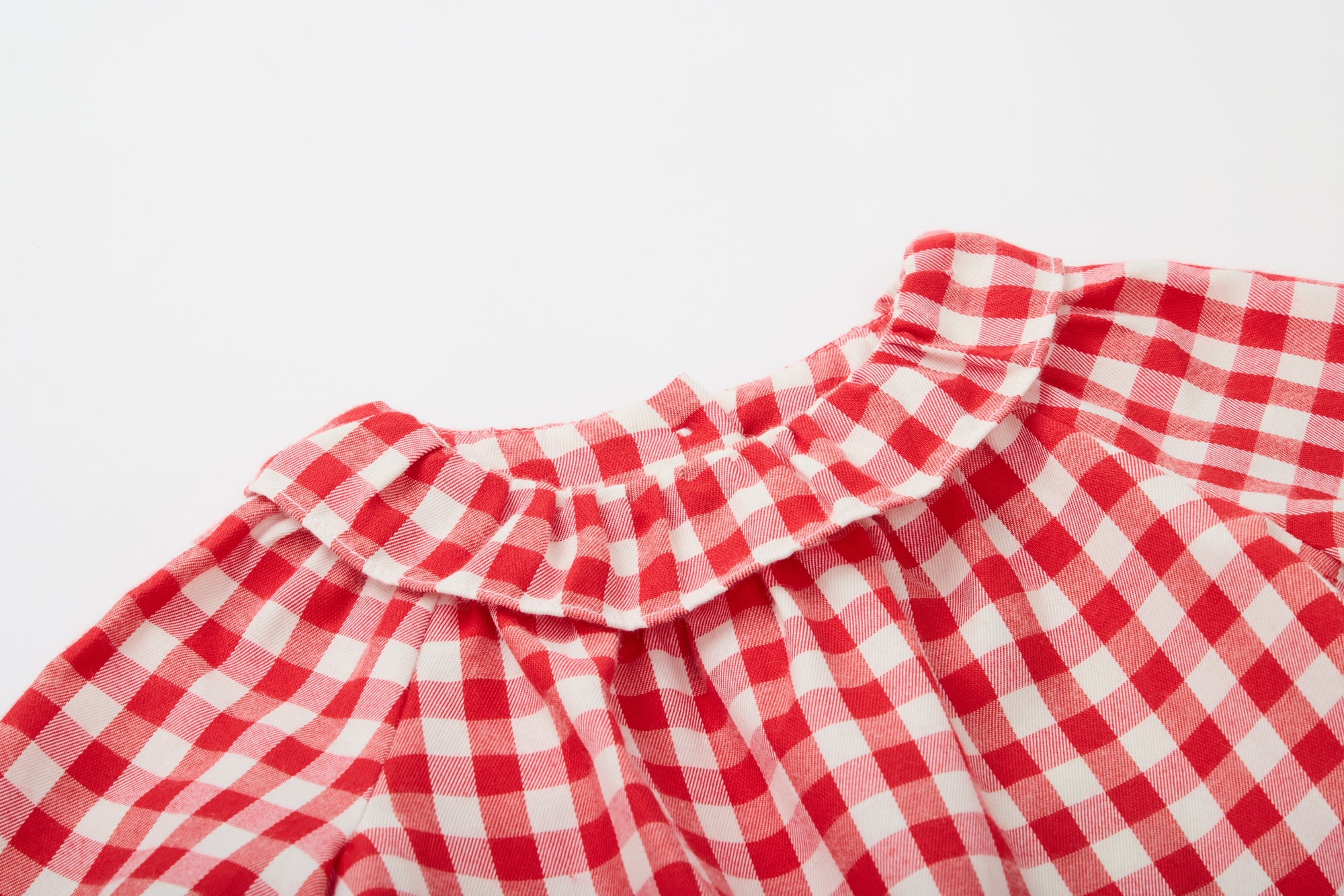 Red and white checkered blouse for babies