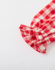 Red and white checkered blouse for babies