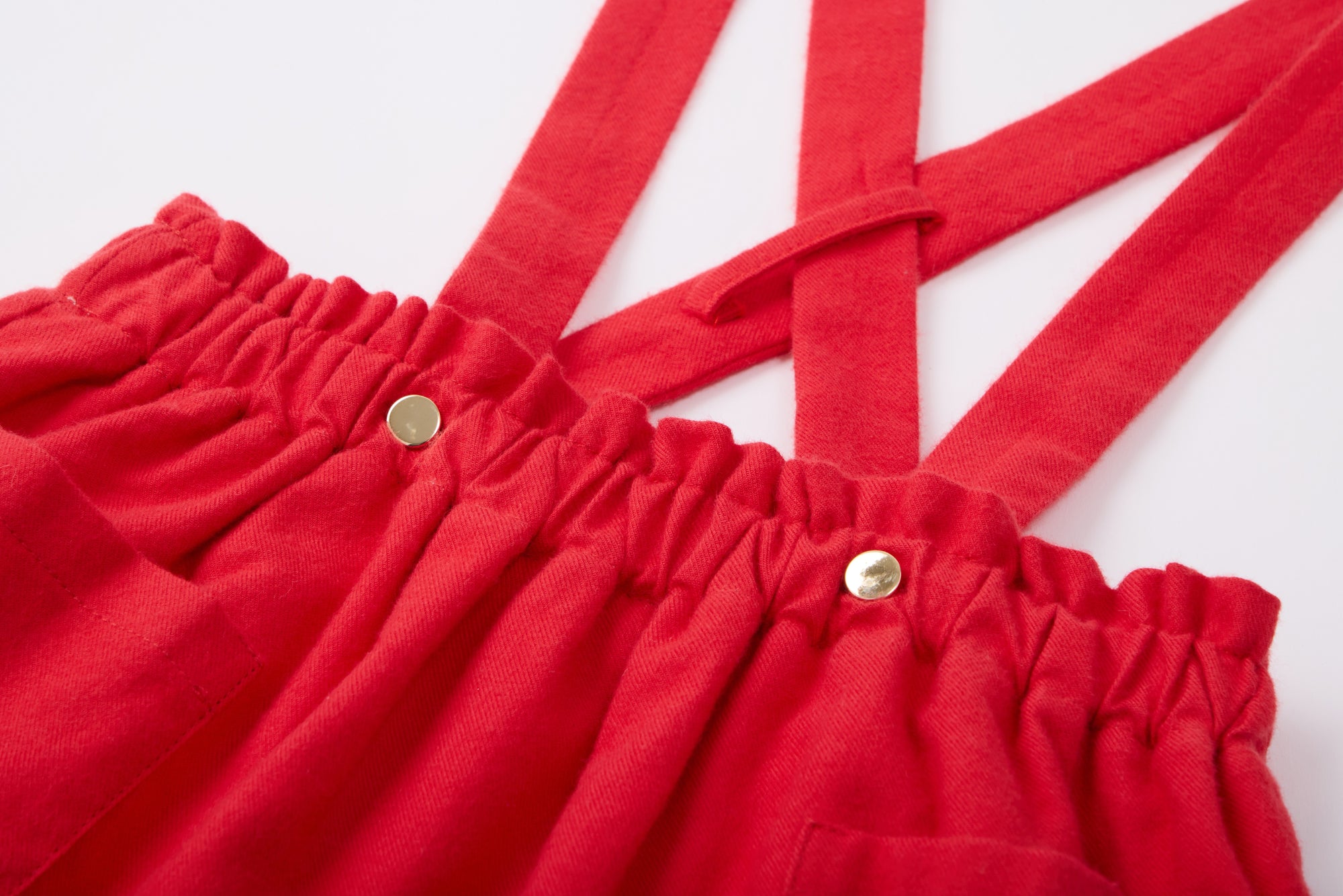 Red skirt with suspenders from MIBONBON
