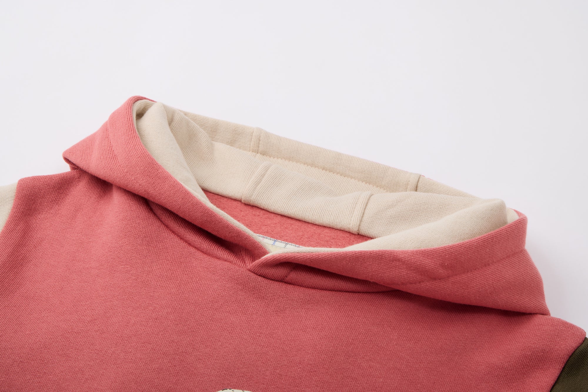 Multi color hoodie with white bear drawing