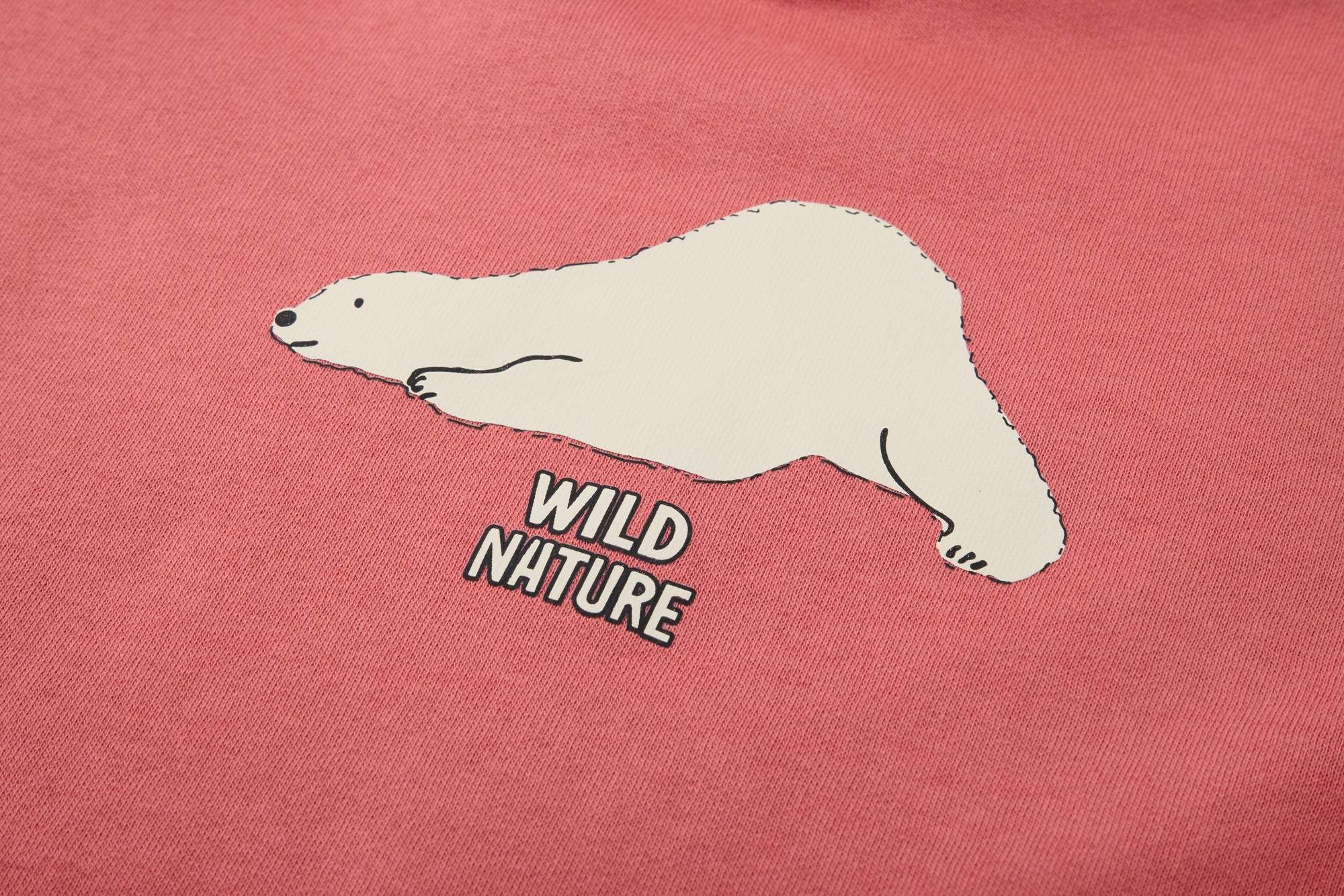 Multi color hoodie with white bear drawing