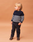 Navy Blue Striped Sailor Sweater