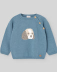 Baby boy Blue  Sweater with doggy design