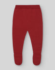 Basic Red knit wool leggings with foot