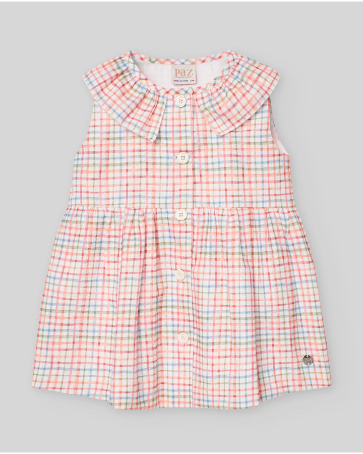 Shirt-style dress with buttons