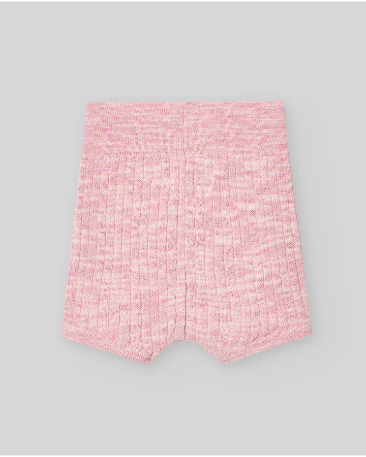 Melange textured short knit pants