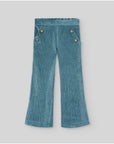 Long girl’s corduroy trousers in green