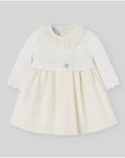 KNIT BABY DRESS IN PEARL COLOUR