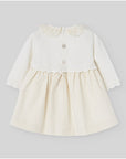 KNIT BABY DRESS IN PEARL COLOUR